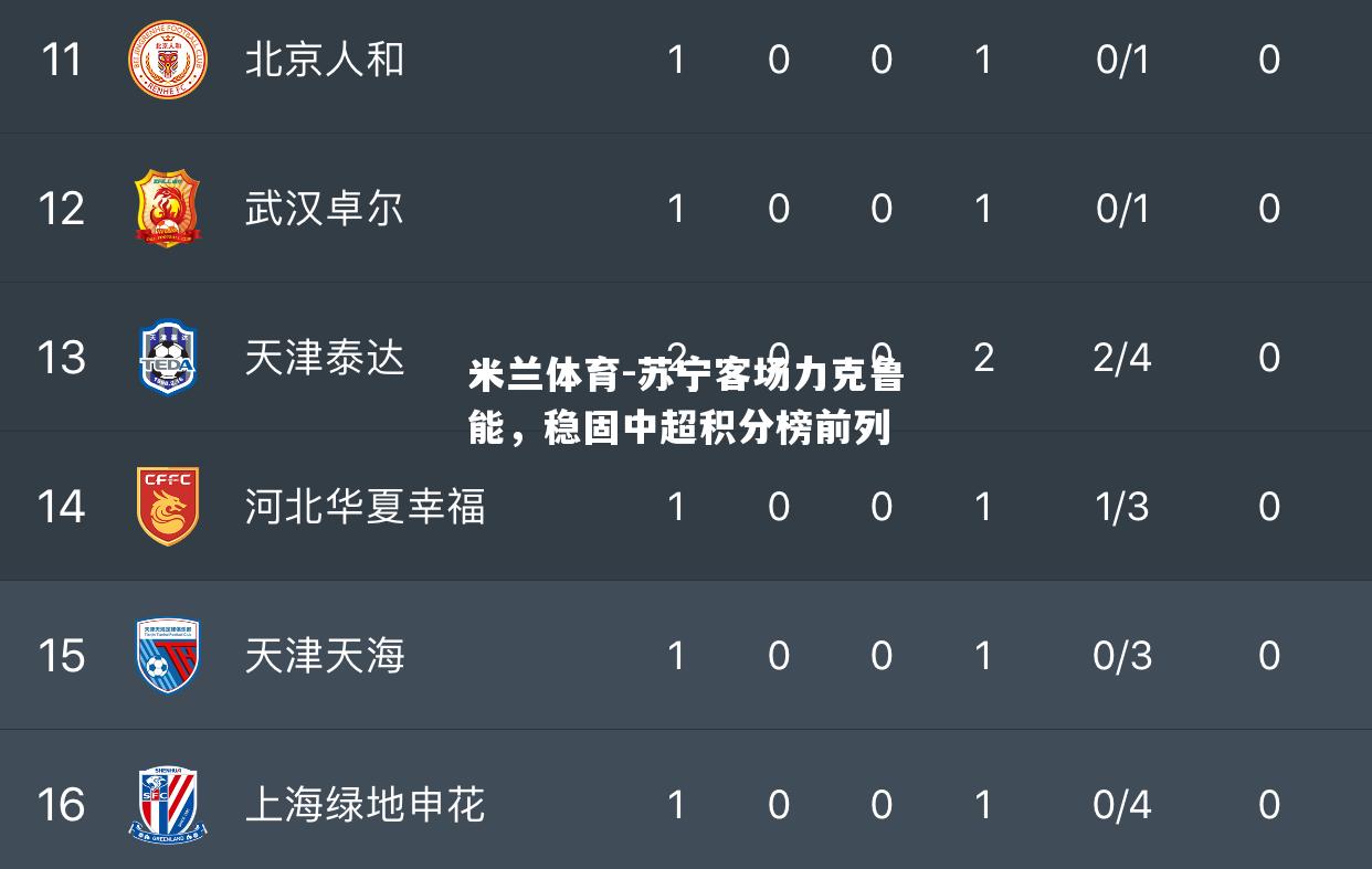 苏宁客场力克鲁能，稳固中超积分榜前列